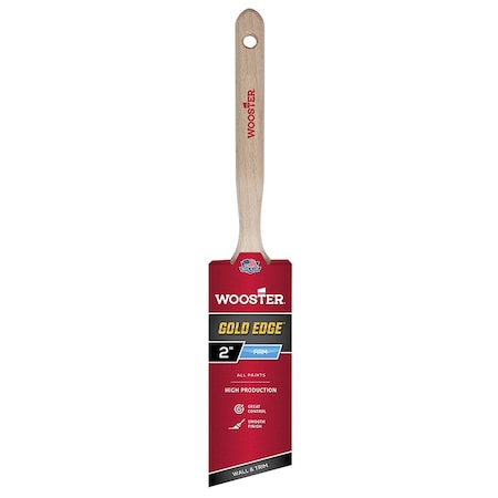 Wooster 2" Angle Sash Soft, Gold CT Polyester Bristle, Paint Brush, Wood Handle 5231